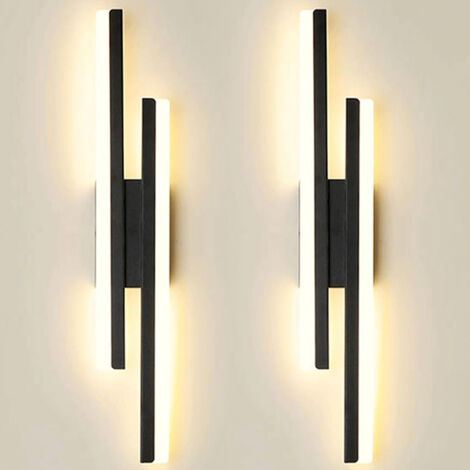 Lot de 2 appliques murales LED, lampe de chevet moderne, applique murale LED 16 W, éclairage décoratif d'intérieur, lumière chaude 3 000 K, 48 cm (1/5)