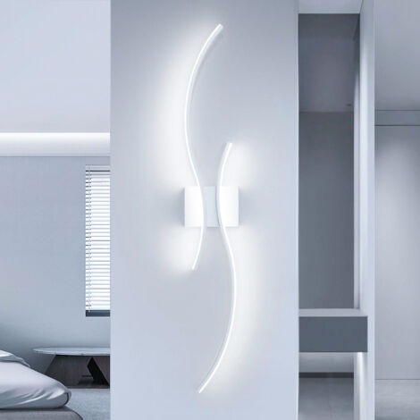 Applique murale moderne à arc, lampe murale LED, lampe de chevet d'intérieur, plafonnier, lampes décoratives, 60 cm x 15 cm (blanc froid, 6 000 K)