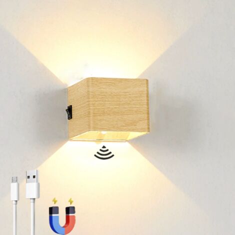 Applique murale LED rechargeable avec détecteur de mouvement, lampe murale magnétique sans fil, 2 modes d'éclairage