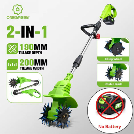 Motoculteur Électrique 200MM 1200W Sans Fil, Scarificateur Électrique, Tondeuse à Gazon, Outil de Jardin pour Batterie Makita 21V,Sans batterie