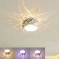 BOMCLAP Mini Plafonnier LED 5W - Lumière Blanche Chaude et Jeu de Couleurs, Diamètre 21cm, pour Décor Salle, Chambre à Coucher