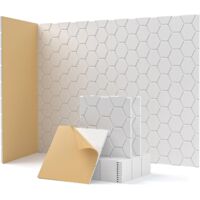 Lot de 12 panneaux acoustiques autocollants, rembourrage insonorisant en polyester, panneaux muraux insonorisants haute densité, 30 cm x 30 cm, blanc