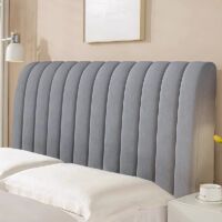 Housse de tête de lit douce et respirante, 180 x 70 cm, housse de protection en velours épais, dossier moelleux, gris foncé.