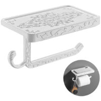 Support de porte-papier hygiénique avec étagère, distributeur de rouleaux de mouchoirs en aluminium antirouille, rangement mural