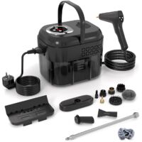 Nettoyeur vapeur haute pression, 6 vitesses, nettoyeur vapeur portable, nettoyeur ménager avec réservoir d'eau de 1,7 L et tête de brosse.