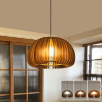 Lustre, suspension 45 cm avec ampoule, suspension de plafond, lumières décoratives, 3 températures de couleur (noyer)