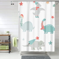 Rideau de douche motif dinosaure jungle stylisée, rideau imperméable, 180x180 cm
