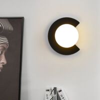 Applique LED, Lampada da comodino creativa, Lampada da parete LED con lampadina, Lampada da soffitto moderna, 20 x 20 cm, Nero (senza fonte di luce)
