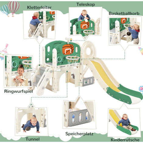 Toboggan pour enfants avec bacs de rangement, échelle d'escalier
