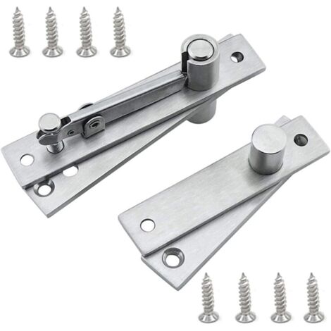 Drehscharnier, Tür-Pivot-Scharnier, verdecktes Pivot-Türscharnier, Auf- und Ab-Pivot-Türscharnier, Edelstahl für Schränke, Kleiderschränke (Silber) (1/5)