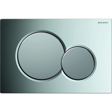 Geberit – Plaque de commande WC 3/6L – Chromée brillant et mat – Dimensions 246 x 164 mm – Force de déclenchement < 20 N