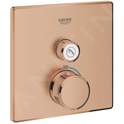 GROHE 29123DL0 Thermostat Grohtherm SmartControl 29123 carré FMS 1 ASV chaud sunset brossé (1/5)