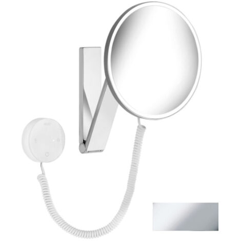 Miroir grossissant iLookmove d : 212, prise murale lumineuse 12 V finition aluminium KEUCO (1/3)