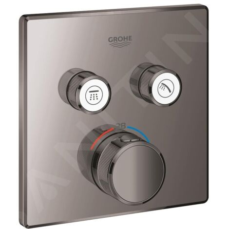 Mitigeur thermostatique encastré 2 soupapes – Finition Hard Graphite – Système QuickFix – Sécurité GROHE SafeStop à 38°C - 29124A00 (1/5)
