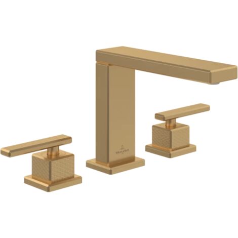 Mélangeur lavabo 3 trous VILLEROY ET BOCH Mettlach Brushed Gold (1/5)