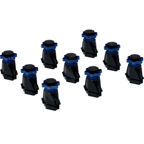 Keramag – Pieds réglables pour receveurs de douche en résine de pierre – Hauteur ajustable 90 à 210 mm – Longueur max 1400 mm – Lot de 9 pièces