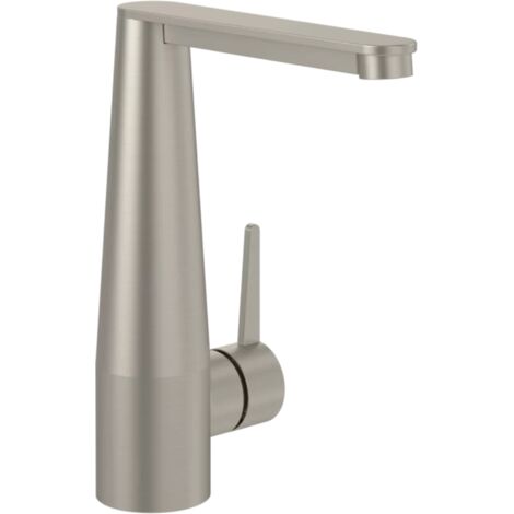 Mitigeur lavabo VILLEROY ET BOCH Conum ouverture côté avec vidage Push Open Brushed Nickel Matt (1/5)