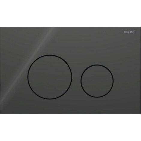 Geberit Sigma40 plaque de commande - chasse à 2 boutons - extra plate - boutons ronds - verre - noir (1/2)