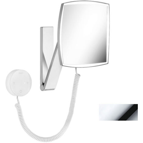 Miroir grossissant iLook move chromé, angulaire, lumineux, panneau de commande en verre KEUCO (1/3)