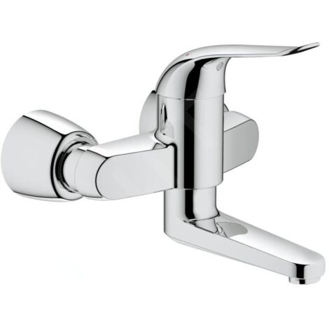 GROHE Mitigeur lavabo électronique Euroeco Special 32771 Montage mural robinet d'arrêt Raccords en S chrome, 32771000 (1/4)