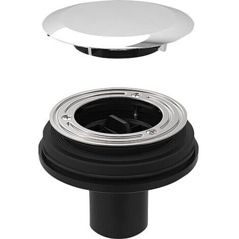 Geberit – Écoulement de receveur de douche Ø90 avec couvercle chromé – DN 50 – Installation sans siphon – Pour bacs à douche avec trou d'évacuation
