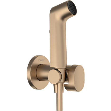Hansgrohe – Pommeau de douche à main 1 jet S EcoSmart – Débit 6,2 l/min – Pression min 1 bar – Flexible 1250 mm avec support intégré
