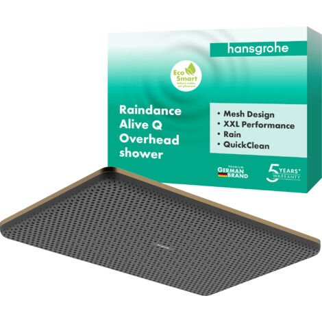 Hansgrohe Raindance Alive Q - Douche de tête, 21x34 cm, EcoSmart, bronze brossé 24531140 (1/2)