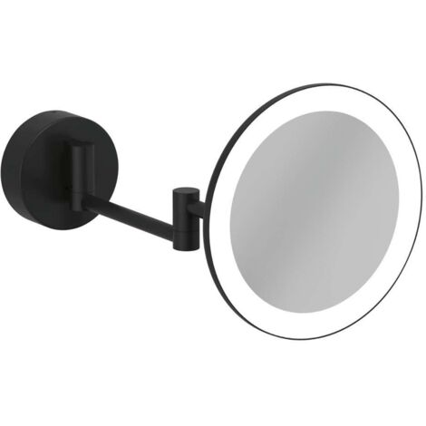 Kludi Vela R - Miroir cosmétique mural avec éclairage LED, noir mat 5899539W (1/2)