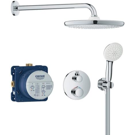 Grohe 34872000 Système de douche encastré Grohtherm 34872 avec FMS rond/SmartBox/tête de douche/ensemble de douche chrome (1/2)