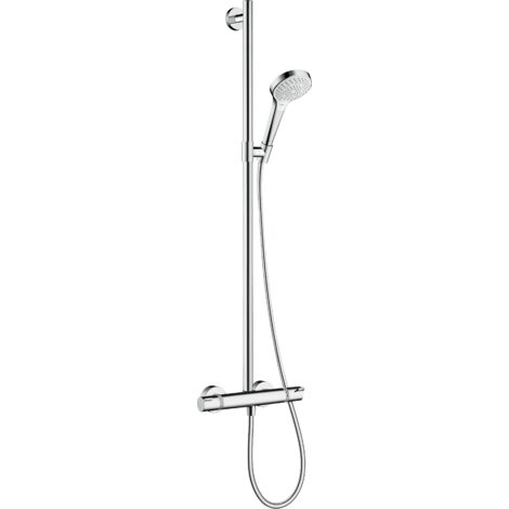 Hansgrohe – Barre de douche 900 mm en métal chromé – Douchette Croma Select S Multi avec 3 types de jets – Flexible 1,60 m – 27247400 (1/10)