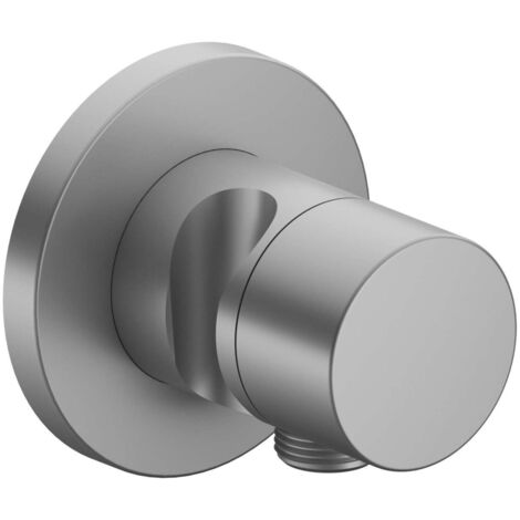 Robinet Keuco IXMO 59548, robinet inverseur 3 voies avec raccord de flexible et support de douchette encastré, poignée pure 59548, Coloris: finition aluminium - 59548170201 (1/2)