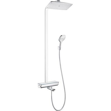 Hansgrohe – Colonne de douche thermostatique 27113000 – Douche de tête 360x190 mm – Bras de douche 380 mm – Mitigeur Ecostat Select avec sécurité 40°C (1/10)