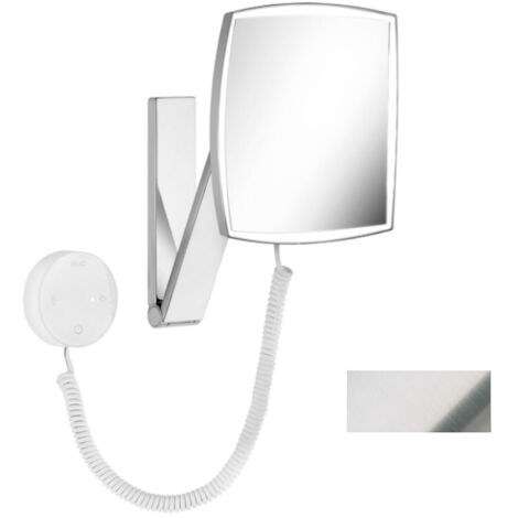 Miroir grossissant iLookmove 200 x 200 mm, prise murale lumineuse 12 V, finition inox KEUCO (1/3)