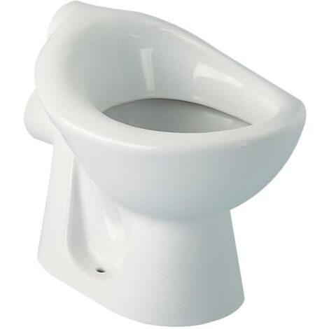 Porcher – Cuvette WC crèche contour 21 en porcelaine vitrifiée – Sortie horizontale – Dimensions 38x27x37cm – Fixation au sol par 2 vis (1/5)