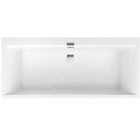 Villeroy & Boch – Baignoire Duo 190x90 cm en Quaryl blanc – Évacuation centrale – 2 places – Forme carrée – Profondeur 45 cm – SKU UBQ190SQE2DV01
