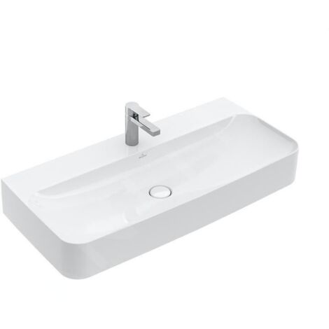 Villeroy & Boch 4168ABR1 WT Finion 1000x470 mm rectangulaire à double rebord 1 trou de robinet. (1/5)