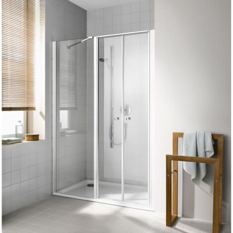 Kermi Porte battante Ibiza 2000 POL 1600x 1850 BV: 1565-1600 WEI verre trempé transparent Clean (1/5)