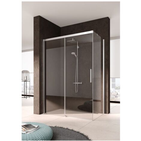 Kermi Porte coulissante Nica D2L 1230x 2000 GAK : 1190-1215 SIHG verre trempé transparent (1/3)
