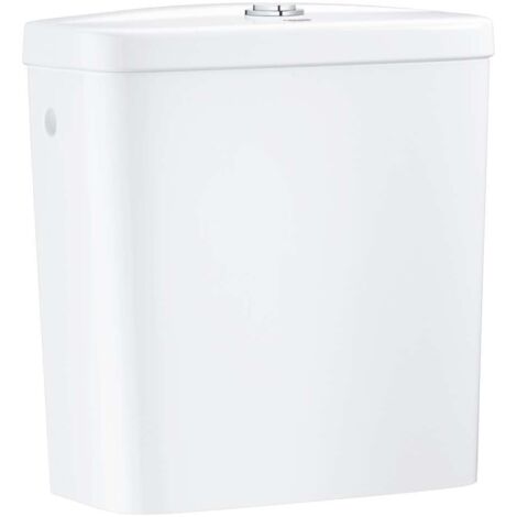 Grohe – Réservoir de chasse d'eau mural 34x15 cm – Céramique sanitaire blanc alpin – Évacuation latérale – Système de chasse double