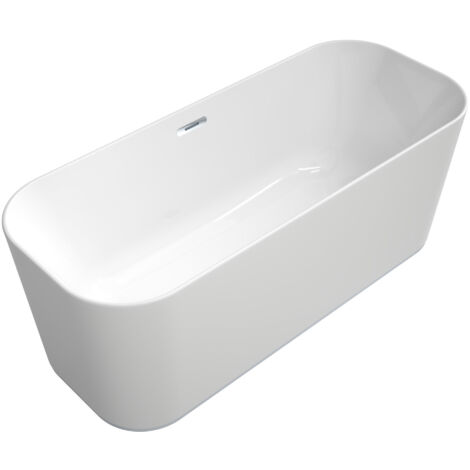 Baignoire Villeroy & Boch Finion Duo Quaryl UBQ177FIN7A100V2, 1700 x 700 mm, chromée, autoportante, robinet poussoir, débordement, anneau design - UBQ177FIN7A100V201 (1/5)