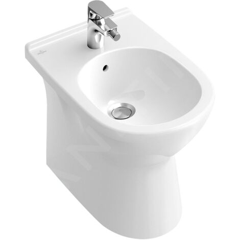 Villeroy & Boch O.novo - Bidet sur pied 360x560x400 mm, un trou pour robinetterie, CeramicPlus, blanc alpin 546100R1