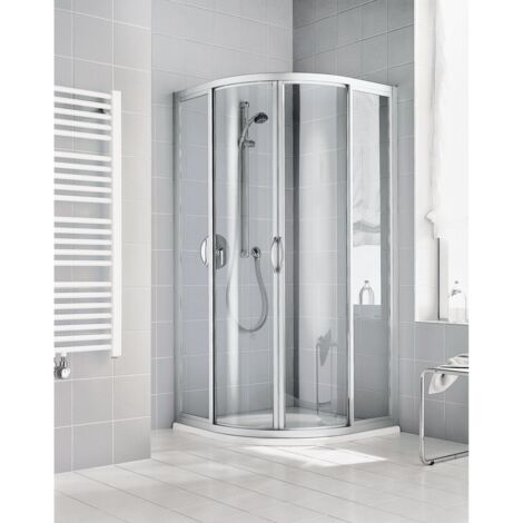 Kermi Quart de cercle Ibiza 2000 R48 V41 x 2000 BV : -885-985 WEI verre trempé transparent (1/5)