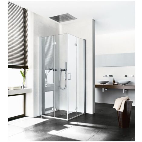 Kermi Demi-pièce d’angle à droite Diga 2CR 1030x 1850 GAK : 990-1010 SIHG verre trempé Opaco Clean (1/5)