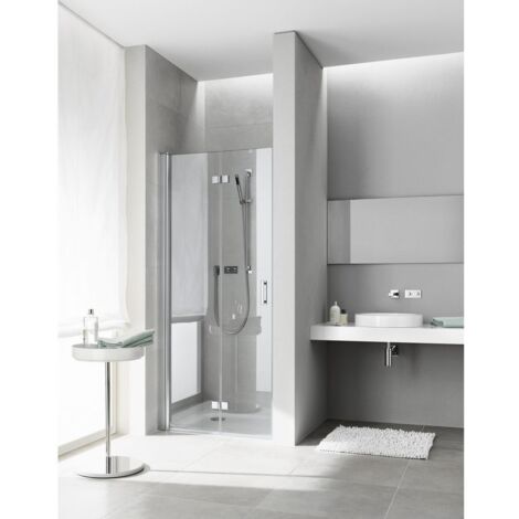 Kermi porte battante pliante Diga 2DL 1200x 1850 BV : 1183-1208 SIHG verre trempé transparent (1/3)