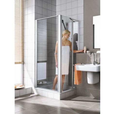 Kermi Paroi latérale Ibiza 2000 TGD 0900x 2000 BV : 870-900 WEI verre trempé transparent (1/5)