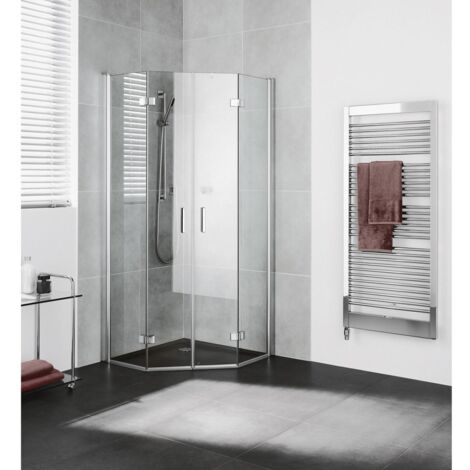 Kermi Pentagone Diga F47 0900x 2000 BV : 880-900 SIHG verre trempé transparent Clean (1/2)