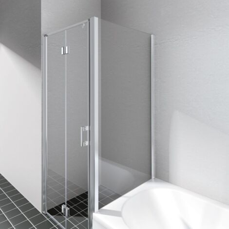 Kermi LIGA paroi latérale TVD 700 x 1600mm argent ultra brillant verre trempé transparent Clean (1/5)