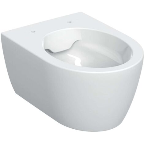 Cuvette WC suspendu Geberit iCon – Saillie réduite – Chasse d'eau basse profondeur – Céramique sanitaire – Sortie horizontale – Fixation invisible