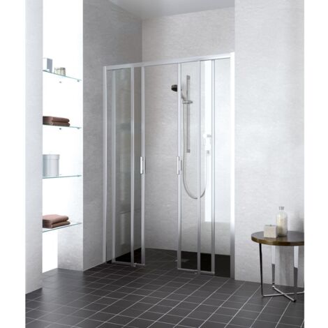 Kermi LIGA porte coulissante D4B 1800 x 1850mm argent ultra brillant verre trempé transparent Clean (1/5)
