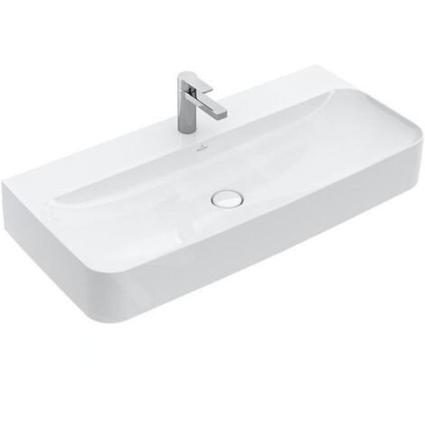 Villeroy & Boch Finion - Vasque avec trop-plein dissimulé, 1000x470 mm, avec CeramicPlus, blanc alpin 41681BR1 (1/5)